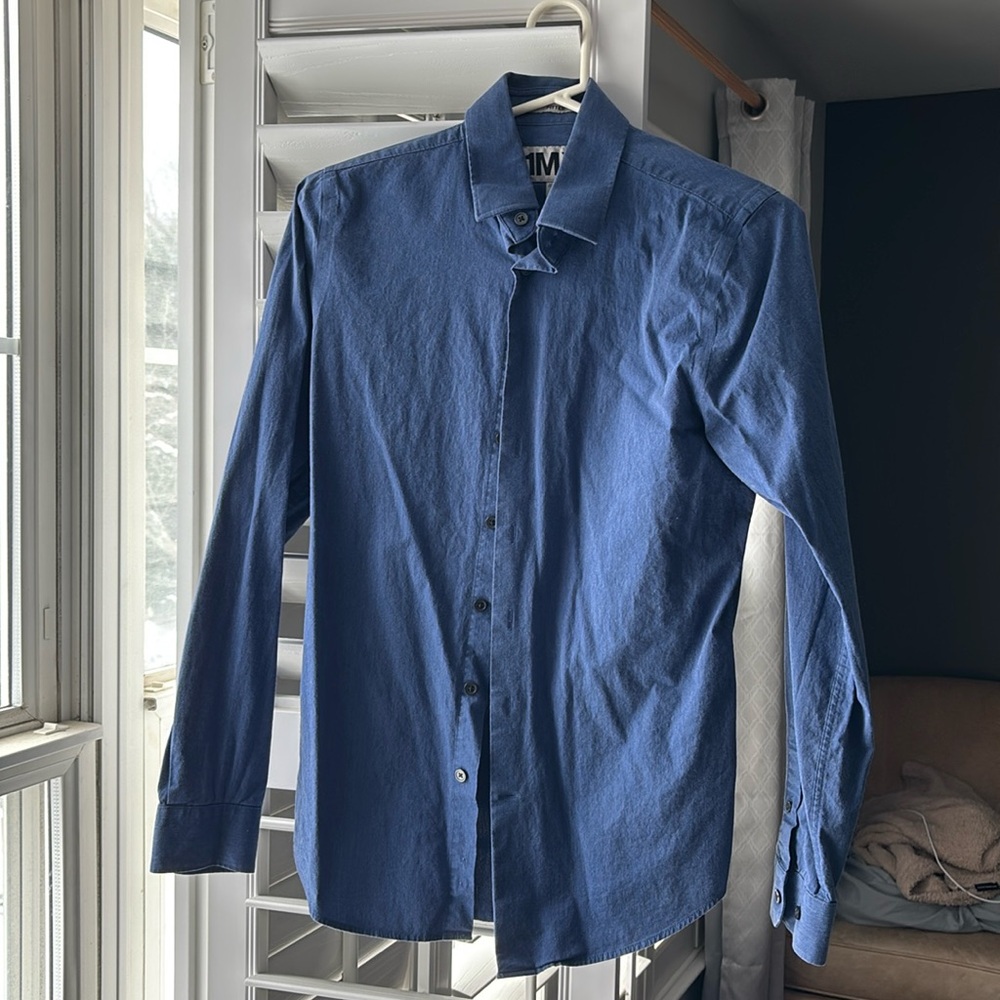 Mens Express 1MX FITTED Stretch Button Down Shirt XS